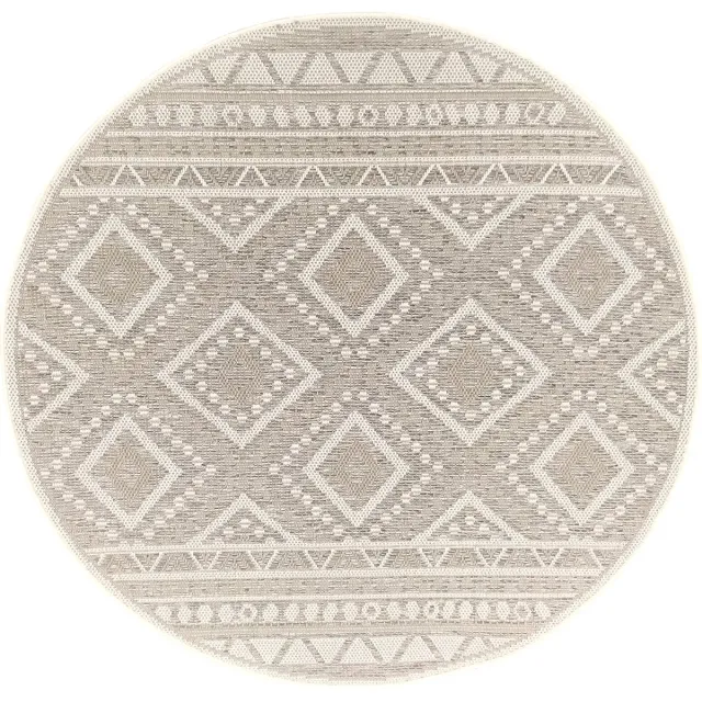 the carpet Calgary – Rond Modern Vloerkleed in Boho-Stijl – Beige – Ø 160 cm