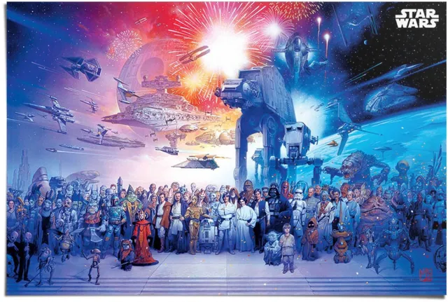 Reinders Poster Star Wars - universe - 61 x 91,5 - Papier - REINDERS blauw