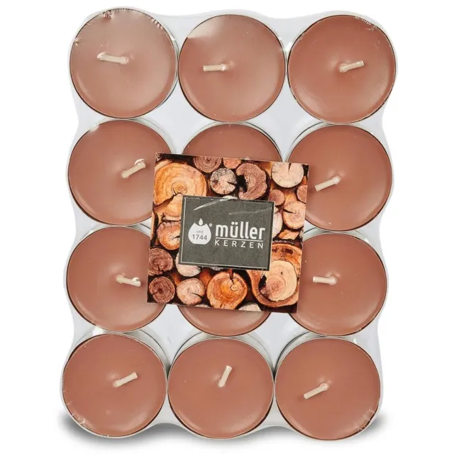 Muller Kerzen Müller Kerzen 24600024, Cylinder, Natuurlijk, Sandelhout, 4 uur, 24 stuk(s)