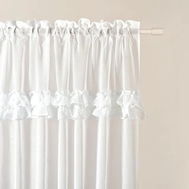 Ibenzoa Elegant Transparant Gordijn met Ruches voor Woon- en Slaapkamer, 140 x 250 cm wit