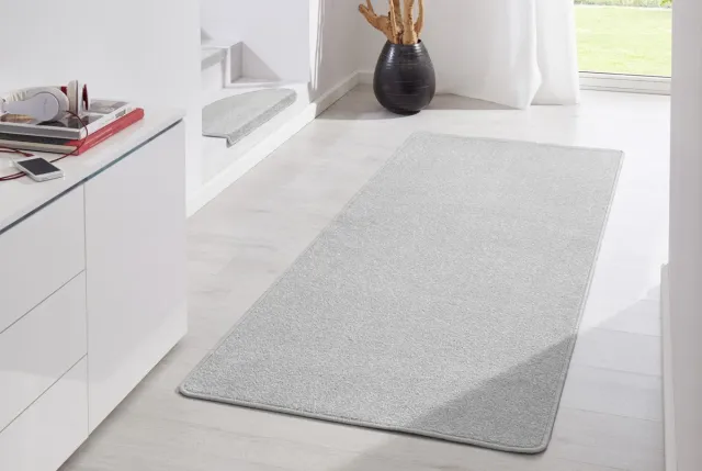 flycarpets Loper Uni Laagpolig Effen Vloerkleed - Fancy - Grijs 80x150 cm