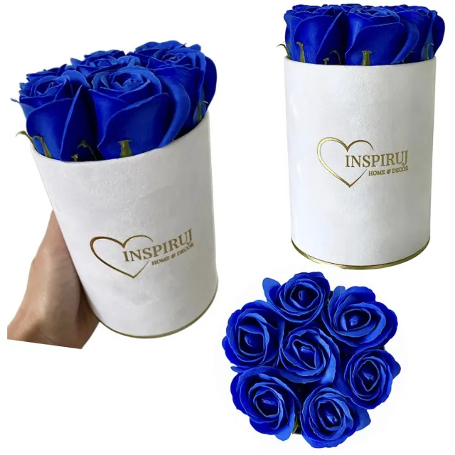 Inspiruj Flowerbox - Witte Doos - Rozen van Zeep - Granat