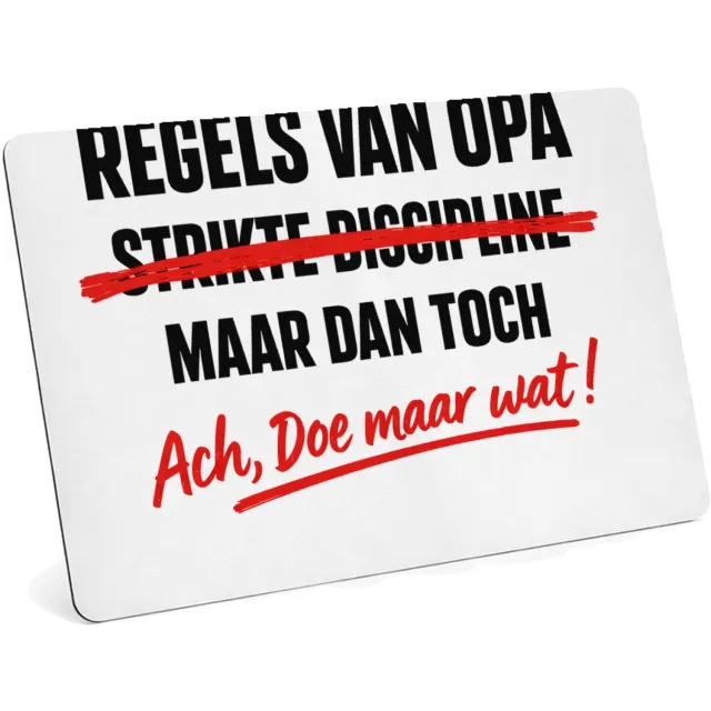 Mr Cadeautjes MDF magnetische fotolijst 28 x 19 - design Een minimalistische statementprint waarin een serieuze titel | cadeau Wit