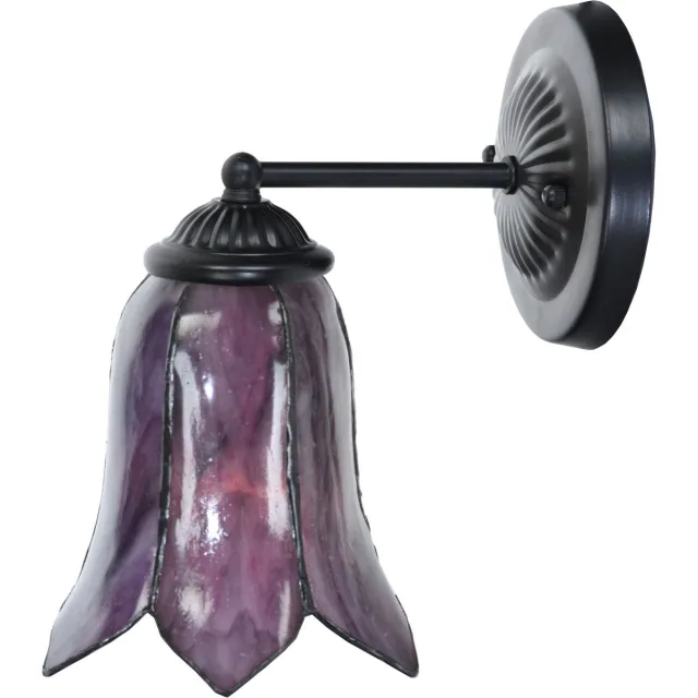 Coloured by Art Tiffany wandlamp zwart met Gentian Purple - Art Deco Trade Paars