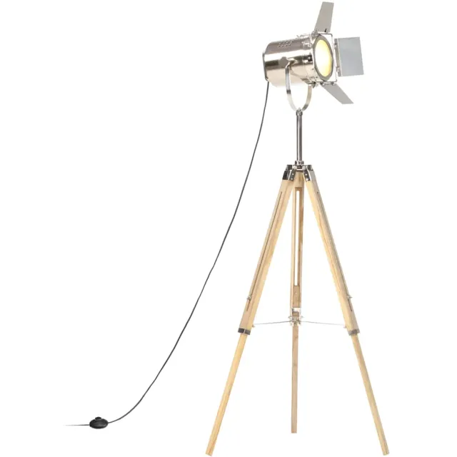 vidaXL Vloerlamp driepoot 140 cm massief mangohout Bruin