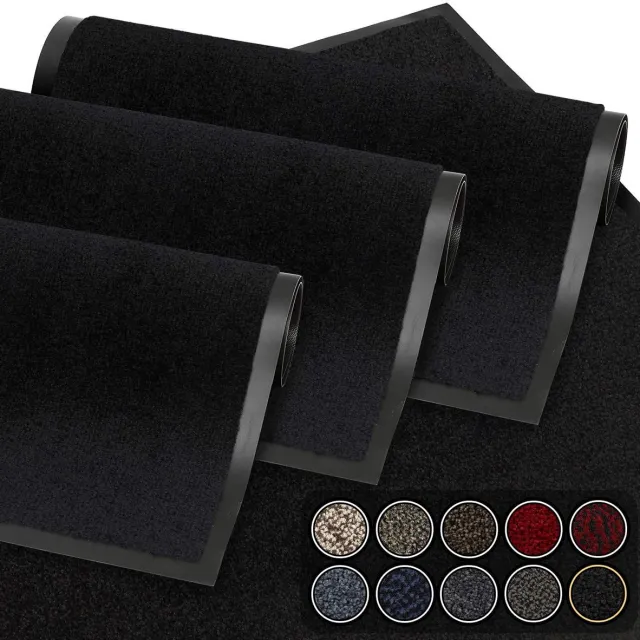 Famanu Deurmat zwart 40x60 cm, waterdicht, wasbaar en slijtvast, antislip voor entree en gang