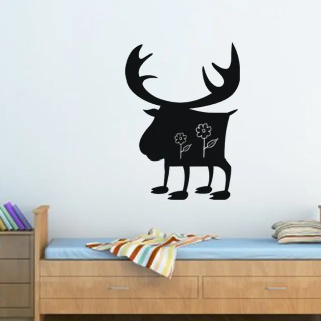 Ambiance Sticker Schoolbordsticker - uitwisbare zelfklevende muurstickers - Hertensilhouet - 145x100cm Multi color