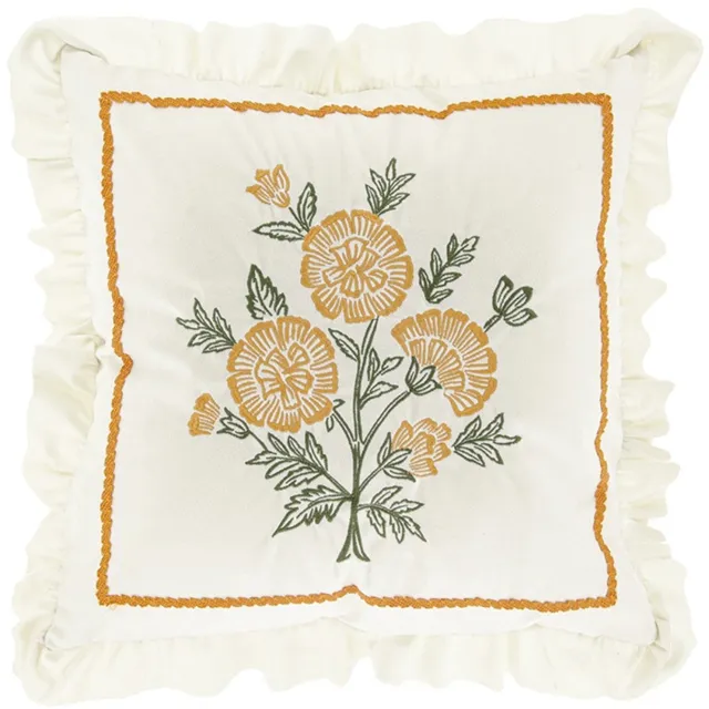 Unique Living Sierkussen Lola - dove white - 45x45cm Wit