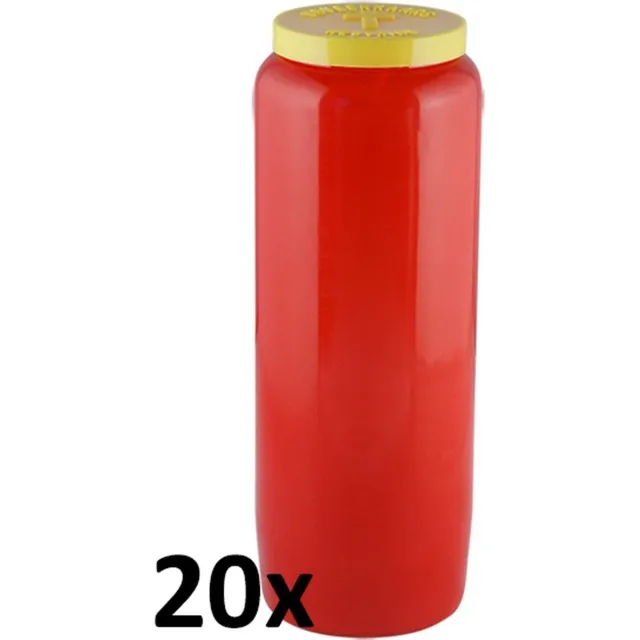 Smulders Deco 20 stuks Godslampolie 9 dagen noveen branders nr. 12 rood transparant 180/65 (216 uur)