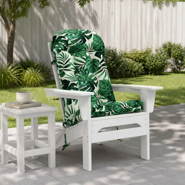 vidaXL Adirondack stoelkussen PUTTEN 100% Polyester Bladpatroon Groen