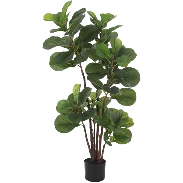 Triumpunpre Kunstmatige Vioolblad Vijg 120 cm - Nep Ficus Lyrata Met 72 Zijden Bladeren En Echte Houten Stam - Potplant Voor Binnen Decoratie Woonkamer Kantoor