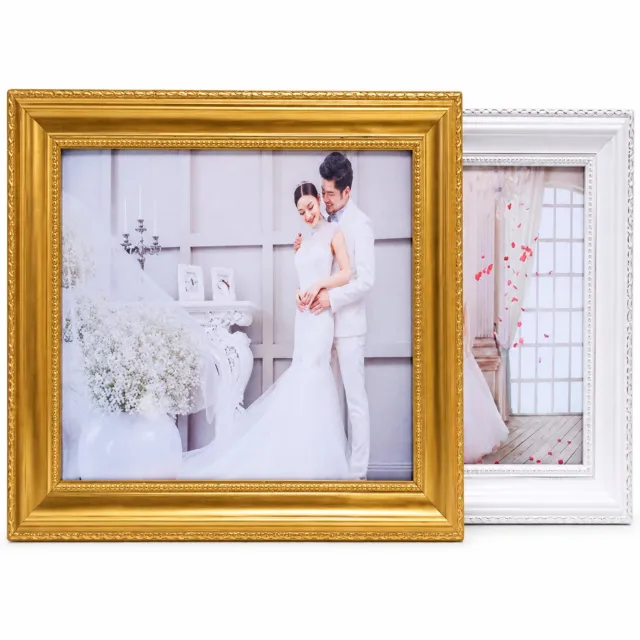 SWGOTA Goudkleurige fotolijst voor aan de wand, 7 inch, 17,8 x 12,7 cm, rechthoekig met geprofileerde rand, zonder afbeelding