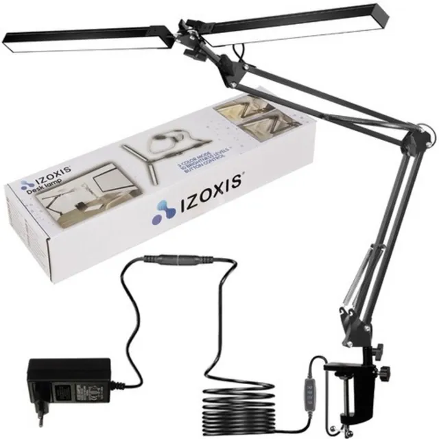 HMWR TRADING HMWR Verstelbare LED Tekenlamp – Dubbele Lichtbron – 10 Helderheidsniveaus Zwart