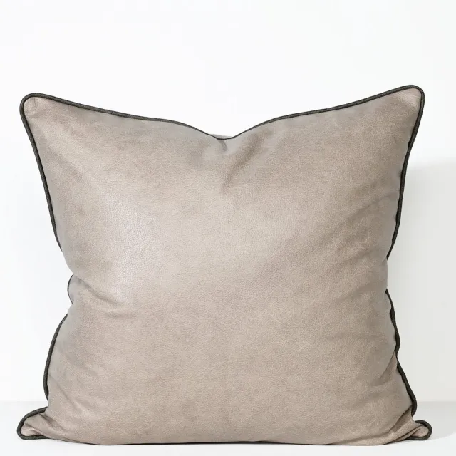 Darcy & Duke Art Leather Taupe - Vinyl Sierkussen - 55 X 55