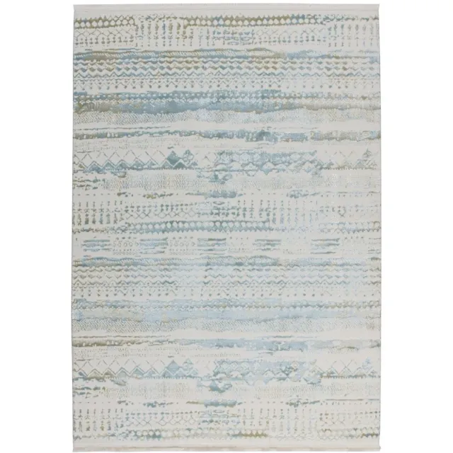 Dutch XXL Vintage Vloerkleed | Tapijt | Queen | Geometrisch | Lichtblauw
