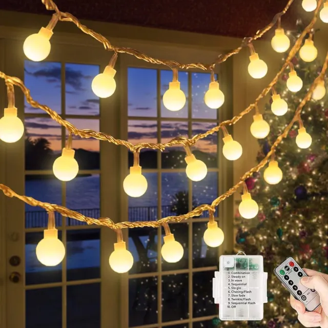 Vellaro Buitenlampjes - Warmwit - 5 meter - Batterijgevoede LED lichtsnoer met afstandsbediening - Voor binnen en buiten