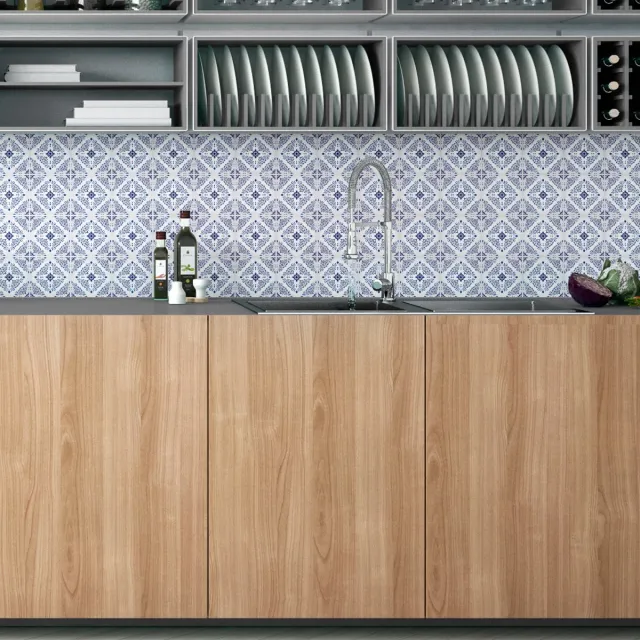Ambiance Sticker Zelfklevende tegelmuurstickers voor keuken en badkamer - 24 Delft Cologne tegelstickers - 24 stickers 15x15cm Multi color