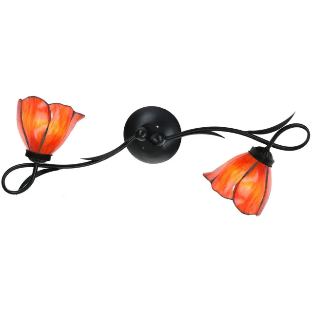 Coloured by Art Tiffany Wandlamp / Plafonnière Lovely Tender Poppy 2 - Art Deco Trade Rood