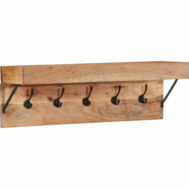 vidaXL Kapstok 73 x 19 x 23 cm Bruin Massief acaciahout