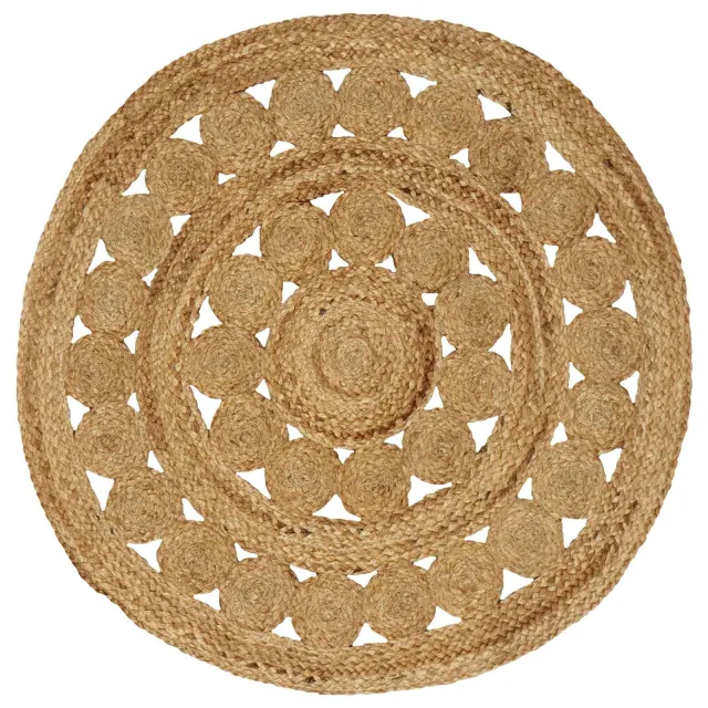 vidaXL Vloerkleden Naturel Ø 90 cm Jute