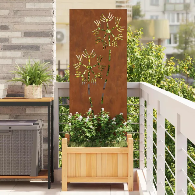 vidaXL Tuin Privacy Screen Fretwerk Roestig 50 x 140 cm weervast staal