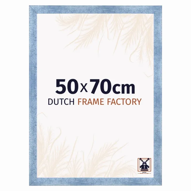 Dutch Frame Factory Fotolijst 50x70 cm - MDF - Helder Blauw Geveegd - Praag