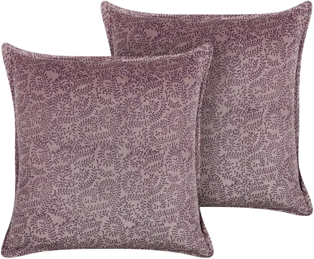 Beliani KALMIA - Sierkussen set van 2 - Roze - 45 x 45 cm - Fluweel