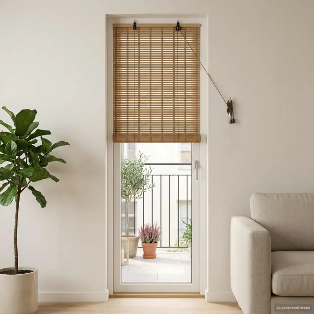 vidaXL Rolgordijn Natuur 50 x 220 cm Bamboe bruin