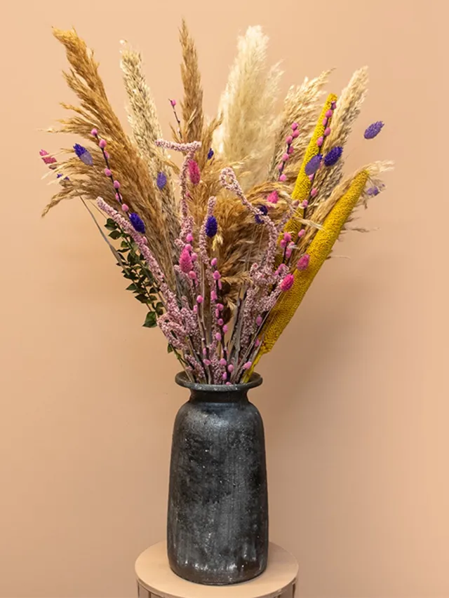 Roselin Deco Droogbloemen - boeket Elin - 70 cm - Eucalyptus boeket | Bladboeket Groen