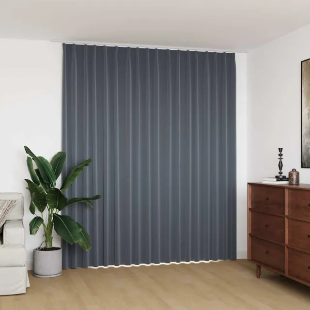 vidaXL Gordijn verduisterend met haken 290x245 cm grijs