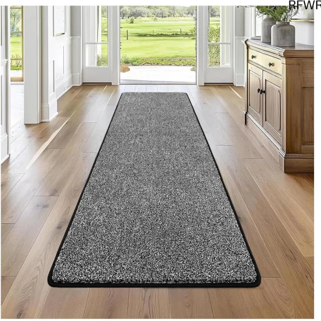 RFWR Antislip Lopers 60 x 180 cm - Machinewasbare Vloermatten voor Deur en Hal - Super Absorberend Zwart