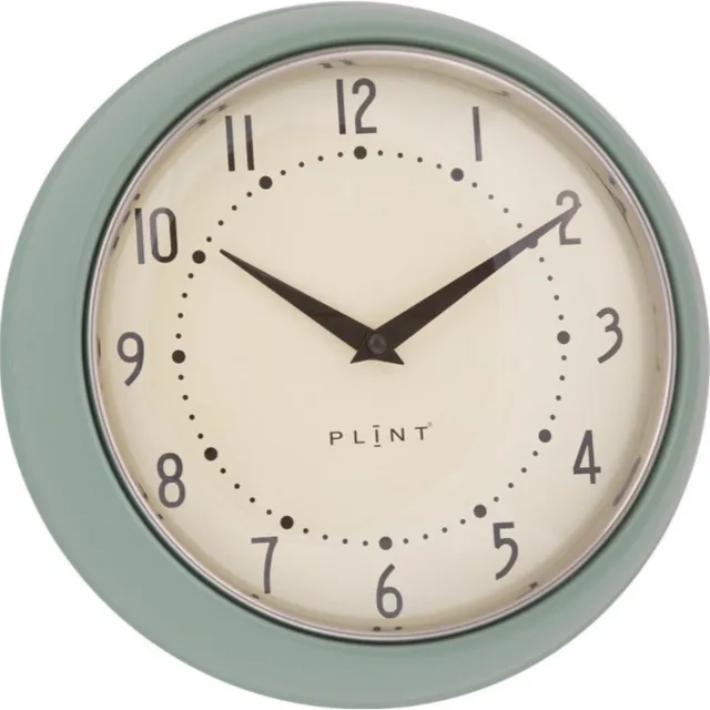 plint Retro Wandklok - Leaf (groen) | Retro look | Vintage | Luxe Blad groen