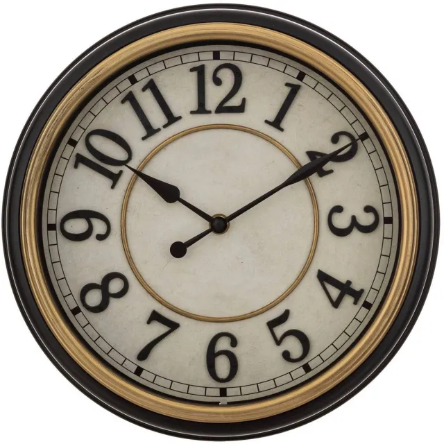 Atmosphera Créateur d'intérieur® Vintage wandklok met sierlijsten NELL Noir