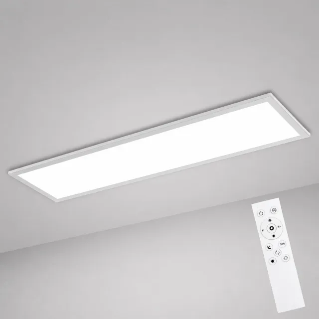 LOVHAUS LED Plafondlamp 120x30 cm – LED Paneel 40W 4400LM – Dimbaar 3000K-6500K – Met Afstandsbediening en Geheugenfunctie Wit