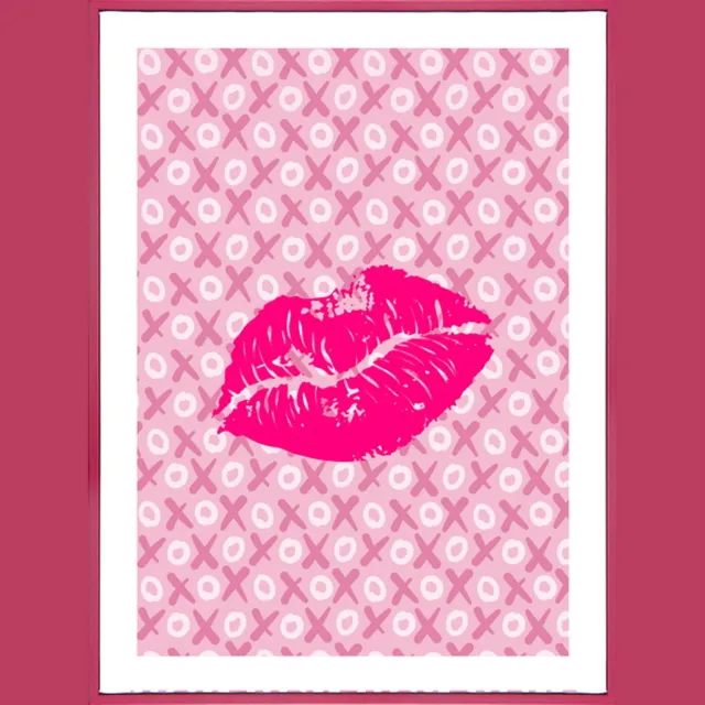 homebound by ky Poster in frame kisses 30x40cm Roze