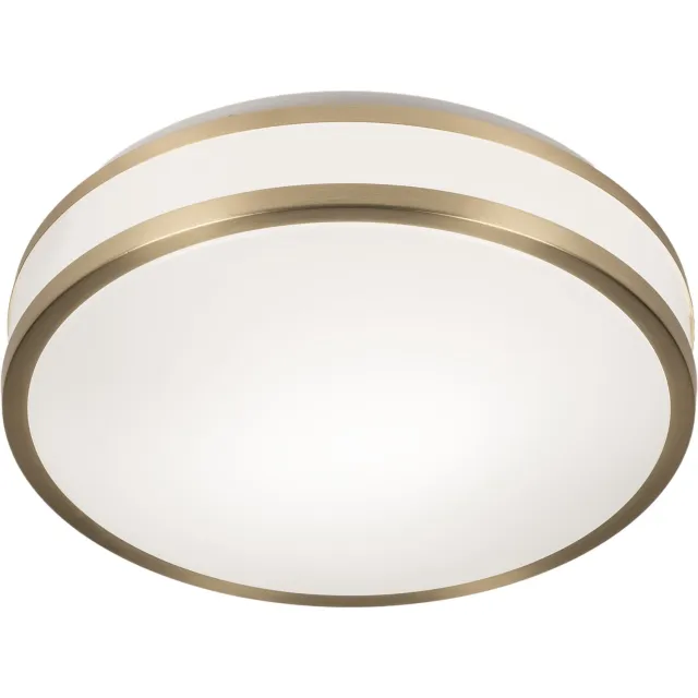 Lumidora Plafondlamp 75048 - Plafonniere - RENO - 2 Lichts - E27 - Wit - Goud - Messing (kleur) - Kunststof - Badkamerlamp - IP44 - ⌀ 35 cm