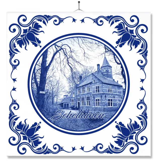 MC Living Tegel Met Opdruk | Schelluinen | Delft Blauw | Cadeau | Inclusief Geschenkdoos | Standaard | Ophangsysteem Multi-Color