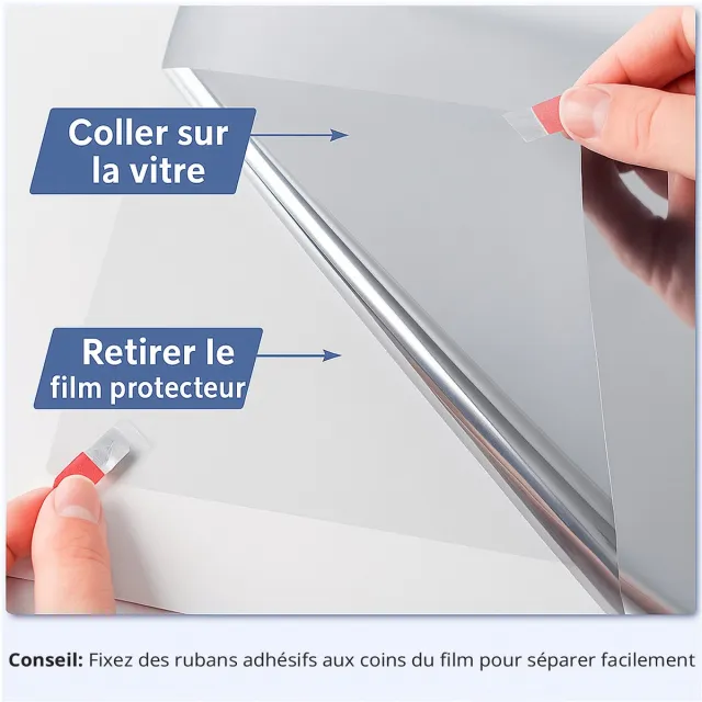 Ambiance Sticker Privacy spiegelende zelfklevende raamfolie per meter - Antireflectie, UV-werend, hittebestendig - 90 cm x 1 m zilver
