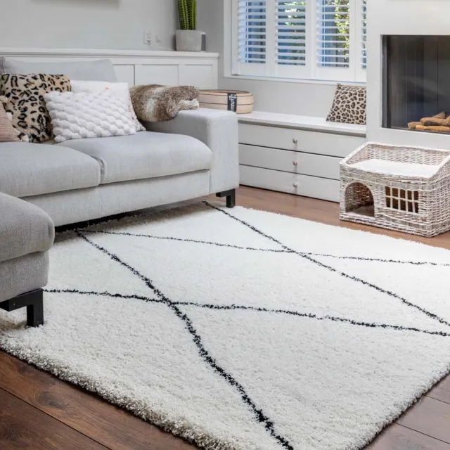 Boho&me Vierkant berber vloerkleed - Artisan Atla wit/zwart 240x240