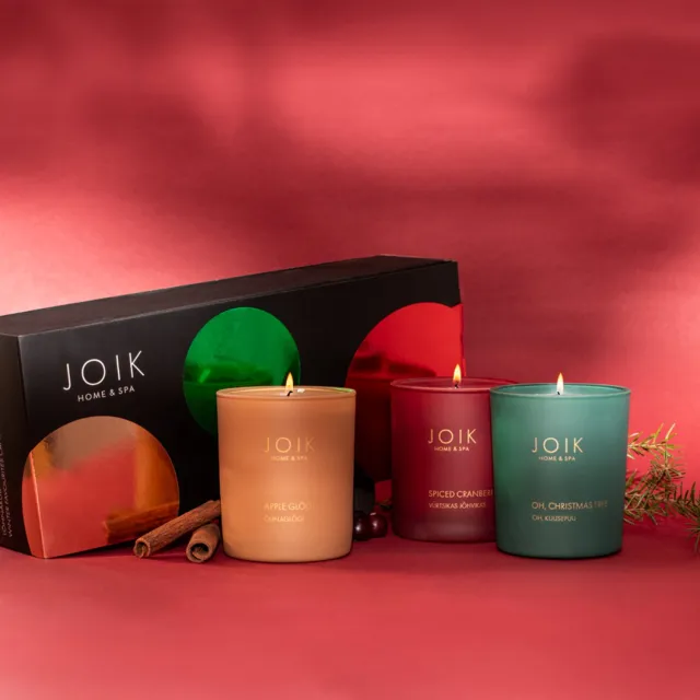 JOIK Home & Spa Scented Candle Gift Box Christmas Selection Groen