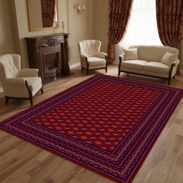 TapisTrend Oosters tapijt Rood 100x300 cm Een in Bukhara-stijl met traditionele patronen voor de woonkamer, slaapkamer en eetkamer