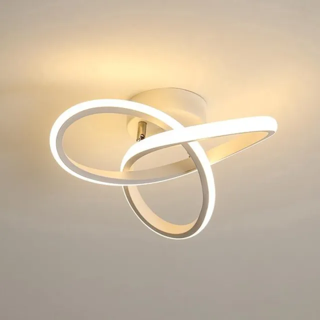 Mrilary Moderne LED Plafondlamp - 22W 2500LM 3000K Diameter 25 Cm Warm Wit met Gebogen Design - Half Inbouw Plafondverlichting voor Slaapkamer & Badkamer - Energiezuinige Keukenlamp Wit warm licht