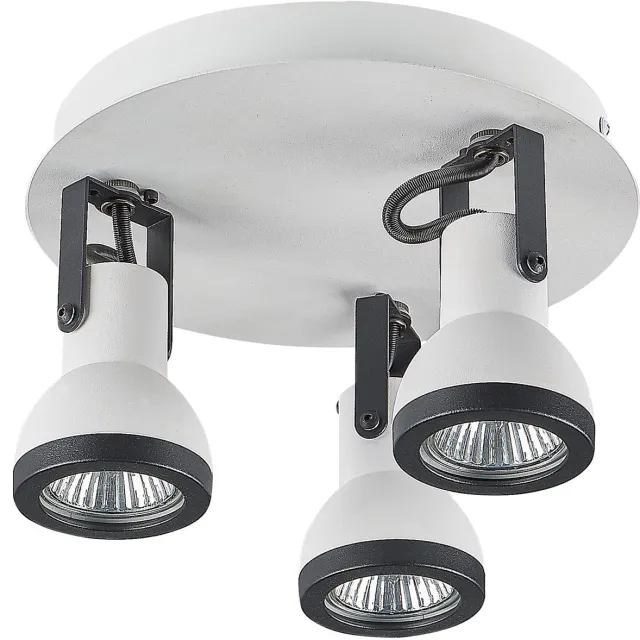 Beliani BARO - Plafondlamp rond - Wit/Zwart - IJzer