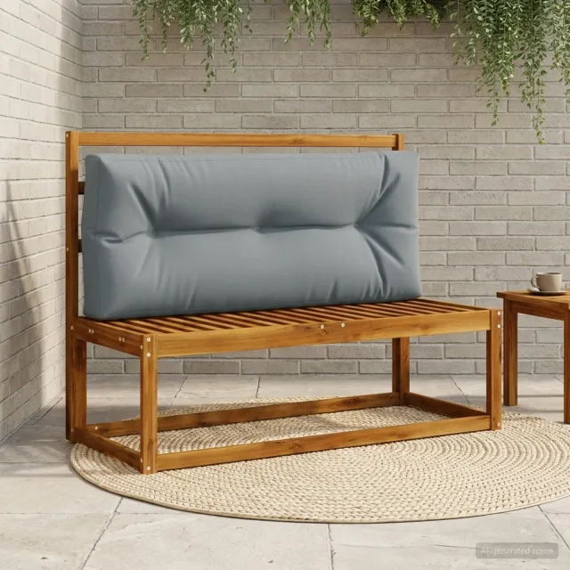 vidaXL Pallet Rugkussen VIANEN 100% Polyester Blauw 120 x 50 x 12 cm