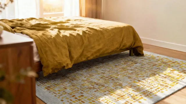 Louis de Poortere Wasbaar Binnen & Buiten Vloerkleed - Louis De Poortere Cubik Moon - Laagpolig Tapijt - Gerecycled PET - Made in Belgium - Circulair Oranje