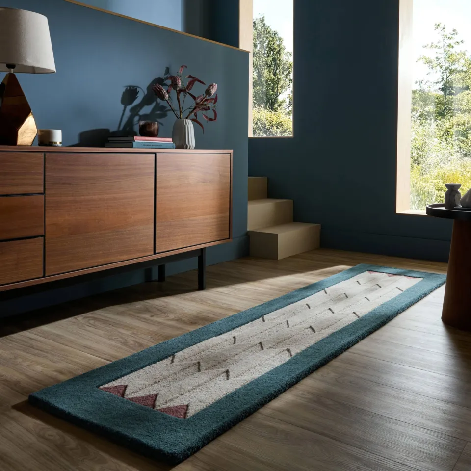 Flair Rugs Apex Border loper blauw, foto 2