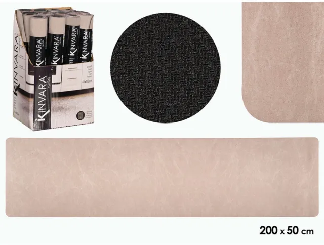 Kinvara Keukenloper 50x200 cm - Keukenmat met Marmerlook - Lange Vloermat voor Keuken en Aanrecht - Decoratief Marmereffect Beige