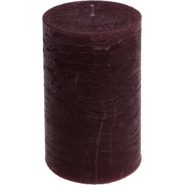 Viana Effen gekleurde kaarsen bordeaux 85x150mm 2st, 2 Stück Rood