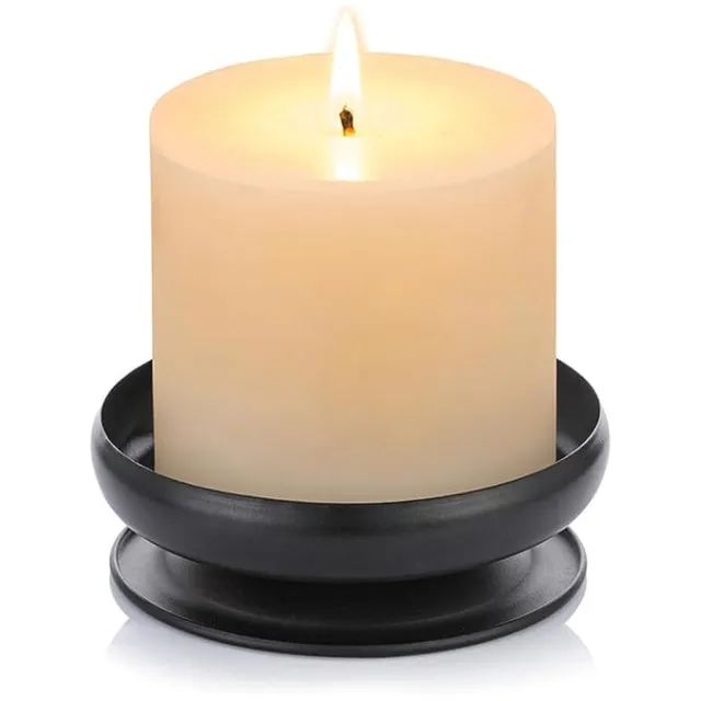 Famanu Metalen kaarsenstandaard met een doorn van 1 cm en een diameter van 10 cm, moderne en stijlvolle decoratieve kandelaar voor bruiloften, kerstmis en andere feestelijke gelegenheden wit