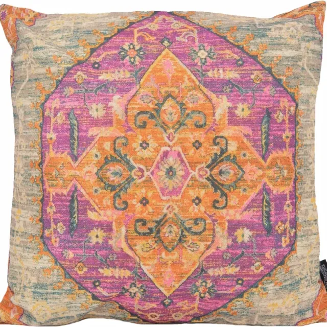 Gek op Kussens! Sierkussen Persian Print #8 | 45 x 45 cm | Katoen/Linnen Roze-Oranje